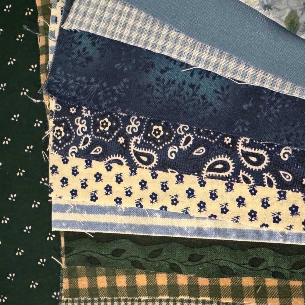 Hand Slow Stitch Pretty in Blue Fabric Lace Kit Junk Journal DIY Crafts 75+